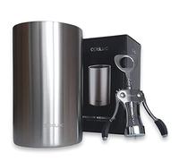 OptiLUC Secchiello per vino in acciaio inox, a doppia parete, vino, spumante, champagne, birra, bicchieri, cubetti di ghiaccio, secchiello con set cavatappi elegante scatola compleanno regalo