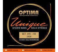 Optima E-Bass UNIQUE 24K GOLD set di corde .045-.105 scala lunga