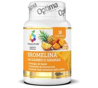 Optima Naturals Bromelina Gambo Ananas Integratore drenante per il microcircolo, 30 compresse