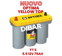 OPTIMA YELLOW TOP YT S 5.5 12V 75AH AGM SPIRALCELL BATTERIA DUAL POWER