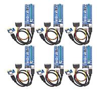 Optimal Shop PCI Express 16 x A 1 x Powered riser scheda adattatore W/60 CM cavo prolunga USB 3.0 e a pin Molex a SATA power cable-gpu riser Extender cable-ethereum Mineraria ETH 6 Pack 4 Pin