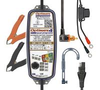 OptiMate 4 Quad Program Premium Caricatore per Batterie al Piombo Acido e al Litio - Include cavo per presa accessori BMW