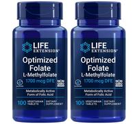 Optimized Folato L-METILFOLATO 1700 Mcg - 2X100 Vegetale Pillole Life Extension