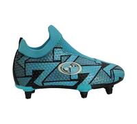 Optimum Aztec - Scarpe da calcio senza lacci con 6 tacchetti, mobilità e precisione superiori, comfort leggero, vestibilità sicura, trazione migliorata per movimenti agili, Blu, 4 UK
