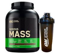 Optimum Nutrition Serious Mass Gainer Poudre de Protéines de Lactosérum | pour Augmenter la Masse Musculaire - avec Créatine Glutamine et Vitamines Chocolat 2,73 kg 8 Portions + Shaker
