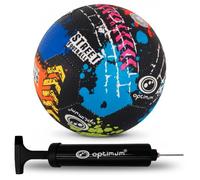 Optimum Pallone da calcio per calcestruzzo, gabbia, erba e Astroturf | Pallone da calcio per tutte le stagioni, con impugnatura ad alta trazione per un tocco e un controllo totali. Pompa da calcio