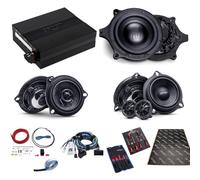 Option Sistema audio compatibile con BMW i4 (G26), kit completo con plug & play midrange da 10 cm, tweeter a calotta in seta da 25 mm, woofer da 165 mm, amplificatore DSP a 8 canali, set di cavi