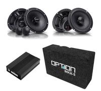 Option Sistema audio V2 compatibile con Opel Combo (tipo E, 1° Facelift, dal 2024, sistema audio standard), 100% Plug & Play, amplificatore DSP a 6 canali, subwoofer Rock-5, altoparlanti anteriori e