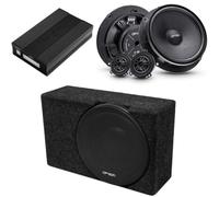 Option Sistema audio V2 compatibile con VW ID.Buzz (1a generazione, dal 2022), 100% Plug & Play, amplificatore DSP a 6 canali e subwoofer Rock-3 per sotto il sedile del passeggero e sistema di