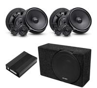 Option Sistema audio V3 compatibile con VW ID.Buzz (1a generazione, dal 2022), 100% Plug & Play, amplificatore DSP a 6 canali e subwoofer Rock-3 per sotto il sedile del passeggero, altoparlanti