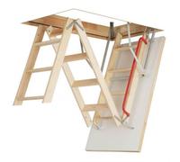 Optistep Scala pieghevole in legno a 3 sezioni per mansarda e soffitta, dimensioni del telaio: larghezza 60 cm x lunghezza 120 cm, altezza fino a 280 cm, portello isolato