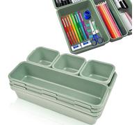 Optiwerk Organizzatore per cassetti e armadietti, verde pastello, per trucco e bagno, scatole da toilette