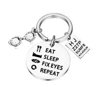 Optometrista Regali Mangiare Sonno Fix Occhi Ripetere Portachiavi Ottico Regalo Oftalmologo Regalo Oftalmologia Regalo Oftalmologia Regalo Optometria Laurea Gioielli OD Charm, 12 1/8