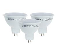 Optonica Lampadina Dicroica Faretto LED Spillo GU5.3 MR16 7Watt Risparmio Energetico (3, Bianco Freddo 6000°K)