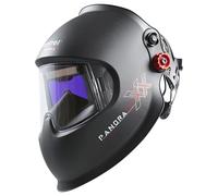 Optrel Panoramaxx Hybrid Black - Casco per saldatura automatico con protezione laser, campo visivo panoramico XXL, effetto True Color e fascia IsoFit per saldatura professionale e massima sicurezza