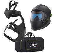 Optrel Panoramaxx Quattro - Casco di saldatura automatico con sistema di protezione respiratoria Swiss Air, protezione professionale del sudore con campo visivo panoramico e filtro TH3 per saldatura