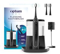 Optum Duo Spazzolino da denti elettrico 2 in 1 con filo interdentale combinato - Spazzolino sonico con vibrazioni 40k e filo interdentale ad alta pressione, 5 modalità di spazzolatura, ideale per