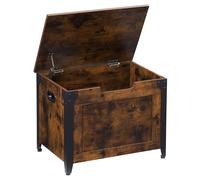 OPULENTHOME Panca con vano portaoggetti, cassapanca con coperchio, lunghezza 60 cm, con 2 cerniere di sicurezza, portata 136 kg, in legno, per corridoio, camera da letto, soggiorno, colore marrone