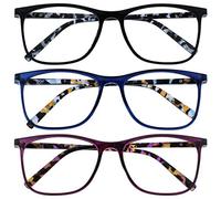 OPULIZE Arc 3 Pacco Grande Occhiali Da Lettura Nero Blu Porpora Fantasia Uomo Donna RRR66-135 +2,00