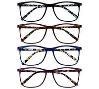 OPULIZE Arc 4 Pacco Grande Occhiali Da Lettura Nero Marrone Blu Porpora Uomo Donna RRRR66-1235 +2,50