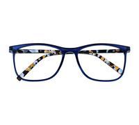 OPULIZE Arc Grande Occhiali Da Lettura Blu Fantasia Braccia Uomo Donna Cerniere Molla R66-3 +2,50