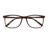 OPULIZE Arc Grande Occhiali Da Lettura Marrone Fantasia Braccia Uomo Donna Cerniere Molla R66-2 +1,00