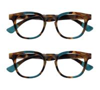 OPULIZE Ava 2 Pacco Donna Signora Marrone Tartaruga Turquoise Super Vestibilità Comoda Occhiali Da Lettura Cerniere Molla RR62-Q +3,00