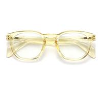 OPULIZE AWE Occhiali luce blu donna e uomo - Occhiali da lettura Antibagliore - Occhiali per computer e gaming - Protezione UV - Rotondo retrò - Giallo trasparente +0,00