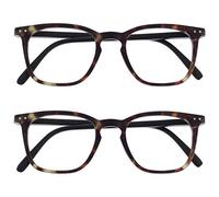 OPULIZE Bex 2 Pacco Uomo Occhiali Da Lettura Grande Stile Designer Tartaruga Marrone Opaco RR64-2 +3,00