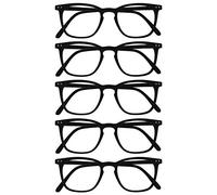 OPULIZE Bex 5 Pacco Uomo Occhiali Da Lettura Grande Stile Designer Nero Opaco RRRRR64-1 +1,50