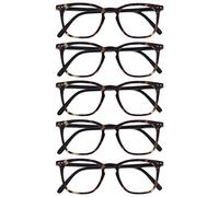 OPULIZE Bex 5 Pacco Uomo Occhiali Da Lettura Grande Stile Designer Tartaruga Marrone Opaco RRRRR64-2 +2,50