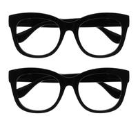 OPULIZE BIG Occhiali luce blu donna e uomo - Lenti Antiriflesso e Antibagliore - Confezione da 2 - Occhiali per computer - Protezione UV - Oversize e Rotondo - Nero, 2 Pack - Nero