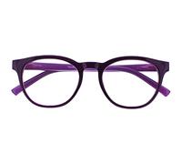 OPULIZE Blu - Occhiali da Lettura Filtro Luce Blu Montatura Tonda Fashion Cerniere a Molla Migliorano il Sonno Gaming Computer Anti Riflesso Viola Uomo Donna B5-5 +1.50