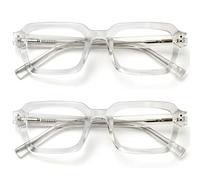 OPULIZE EDG Blue Light Blocking Glasses for Women Men, Anti-reflective Anti-Glare Computer & Gaming Lenses, Vintage Rectangular Frame, UV & Eyestrain Protection, Clear (Pack of 2)