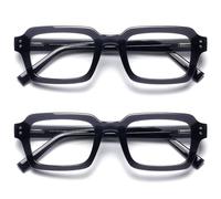 OPULIZE EDG Reading Blue Light Blocking Glasses for Women Men,Anti-reflective Anti-Glare Computer & Gaming Lenses,Vintage Rectangular Frame,UV & Eyestrain Protection,Black +2.00 (Pack of 2)