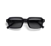 OPULIZE EDG Sunglasses for Men & Women - Vintage Rectangular Transparent Frame with Spring Hinges - Trendy Retro Sunglasses with UV400 Protection Lenses - Transparent Black with Black Lenses