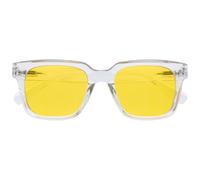 OPULIZE ERA Occhiali da sole donna e uomo - Confezione da 1 - Lenti Polarizzate UV400 Antiriflesso e Antibagliore - Oversize e Rettangolare - Cerniere a molla - Chiaro - Lenti Gialle