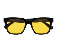 OPULIZE ERA Occhiali da sole donna e uomo - Confezione da 1 - Lenti Polarizzate UV400 Antiriflesso e Antibagliore - Oversize e Rettangolare - Cerniere a molla - Nero - Lenti Gialle