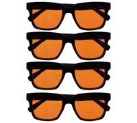 OPULIZE ERA Occhiali luce blu donna e uomo - Antiriflesso e Antibagliore - Confezione da 4 - Occhiali per computer - Protezione UV - Oversize e Rettangolare - Nero - Lenti Arancioni