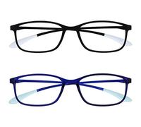 OPULIZE Ice 2 Pacco Super Leggero Occhiali Da Lettura Nero Blu Scuro Donna Uomo RR61-13 +3,50