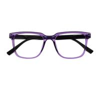 OPULIZE LEO Occhiali da lettura - Montatura rettangolare grande - Viola - Aste nere - Uomini Donne - Cerniere a molla - R55-5 - +3.00
