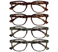 OPULIZE Marrone Grigio Lettori Valore 4 Pacco Stile Gregory Peck Uomo Donna Cerniere Molla Rrrr14-2T2T77 +3,50-88 Gr