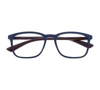 OPULIZE Max Occhiali da Lettura - Montatura Classica Rettangolare Grande - Blu Navy Opaco con Stanghette Bordeaux - Uomo Donna Unisex - R78-3 - +3.50
