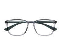 OPULIZE Max Occhiali da Lettura - Montatura Classica Rettangolare Grande - Grigio Trasparente Opaco con Stanghette Verdi - Uomo Donna Unisex - R78-7 - +1.50