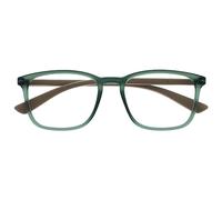 OPULIZE Max Occhiali da Lettura - Montatura Classica Rettangolare Grande - Verde Trasparente Opaco con Stanghette Beige - Uomo Donna Unisex - R78-6 - +3.50