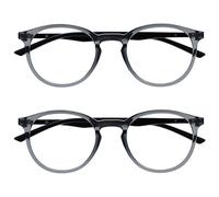 OPULIZE Met 2 Pacco Blocco Luce Blu Occhiali Da Lettura Computer Gioco Grigio Nero Uomo Donna BB60-7 +2,00