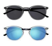 OPULIZE Met 2 Pacco Grande Uomo Donna Grigio Chiaro Nero Braccia Lettori Sole Occhiali Da Lettura UV400 SS60-7C +3,50