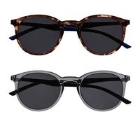 OPULIZE Met 2 Pacco Grande Uomo Donna Marrone Blu Grigio Nero Braccia Lettori Sole Occhiali Da Lettura UV400 SS60-27 +2,50
