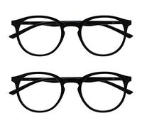 OPULIZE Met 2 Pacco Nero Occhiali Da Lettura Grande Giro Uomo Donna Cerniere Molla RR60-1 +3,50