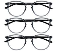 OPULIZE Met 3 Pacco Blocco Luce Blu Occhiali Da Lettura Computer Gioco Grigio Nero Uomo Donna BBB60-7 +1,00